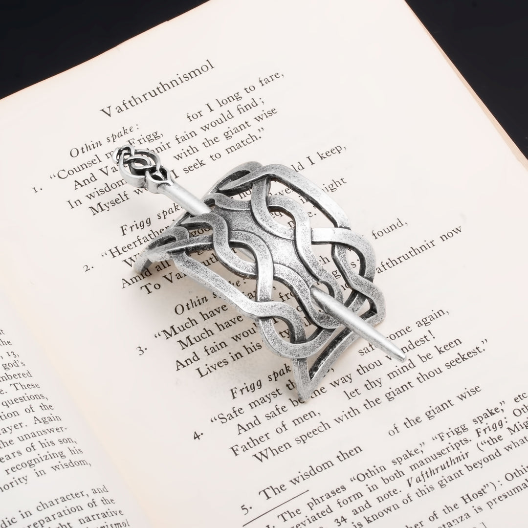 Viking Norse Celtic Twisted Knot Hair Pin Silver