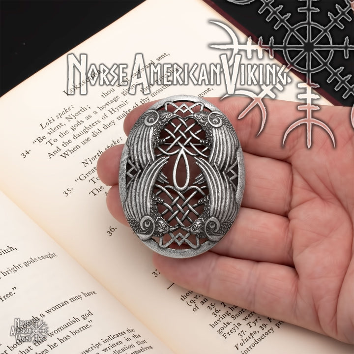 Raven Viking Brooch Zinc Alloy