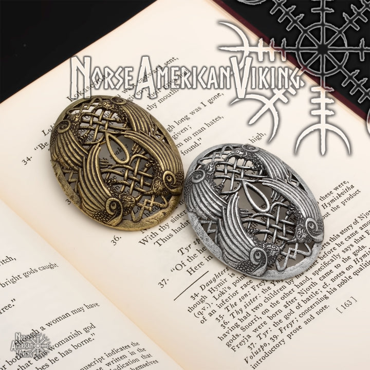 Raven Viking Brooch Zinc Alloy