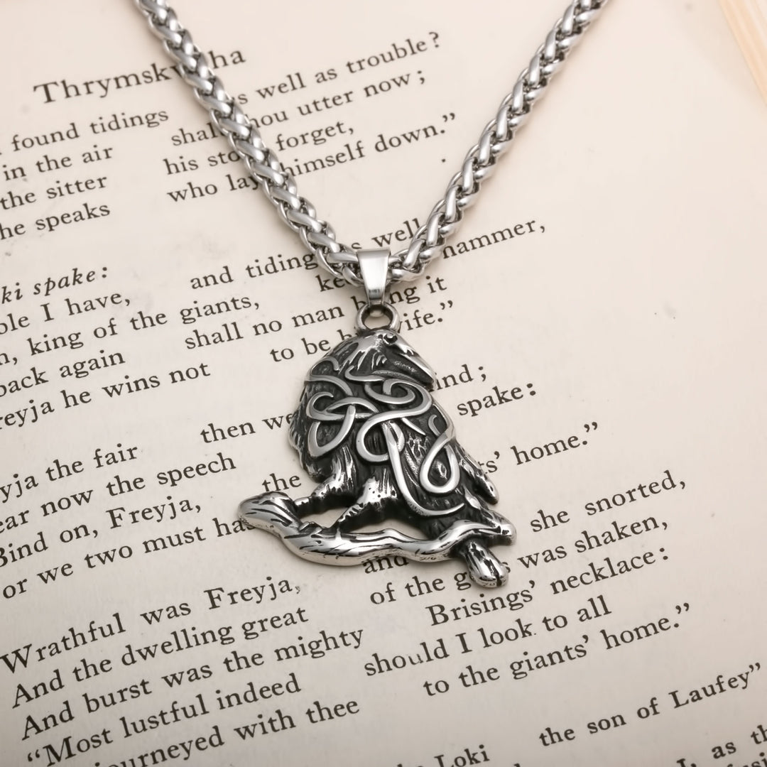 Raven Viking Pendant Necklace 316L Stainless Steel