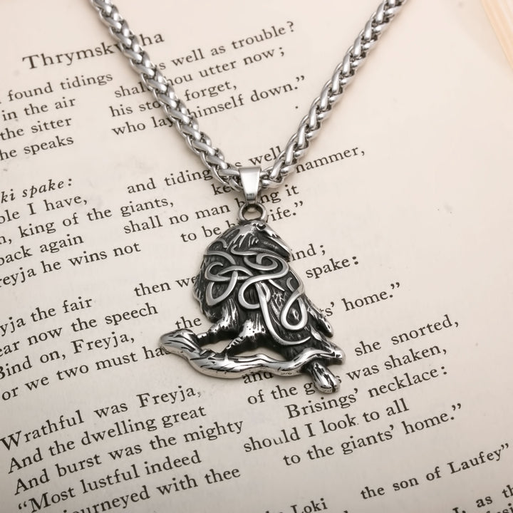 Raven Viking Pendant Necklace 316L Stainless Steel