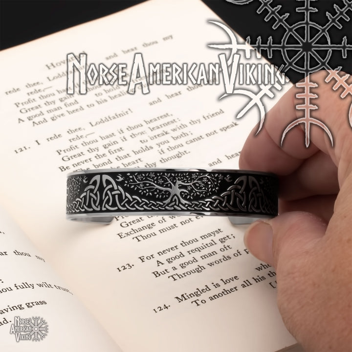Yggdrasil Viking Cuff Bracelet 316L Stainless Steel