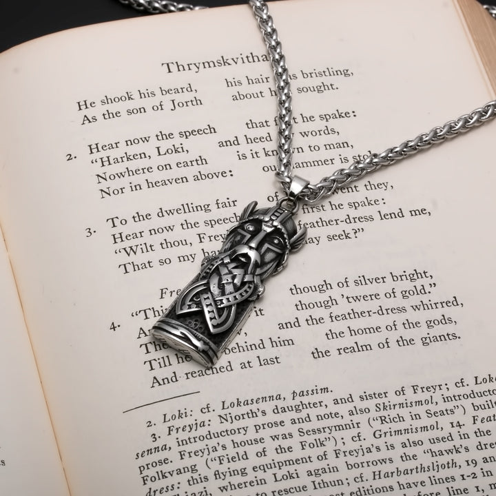 Odin Totem Pendant Necklace Stainless Steel Viking