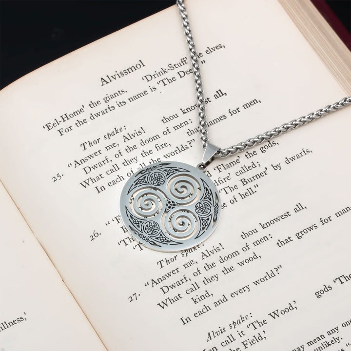 Triskele Trinity Pendant Necklace Stainless Steel Viking