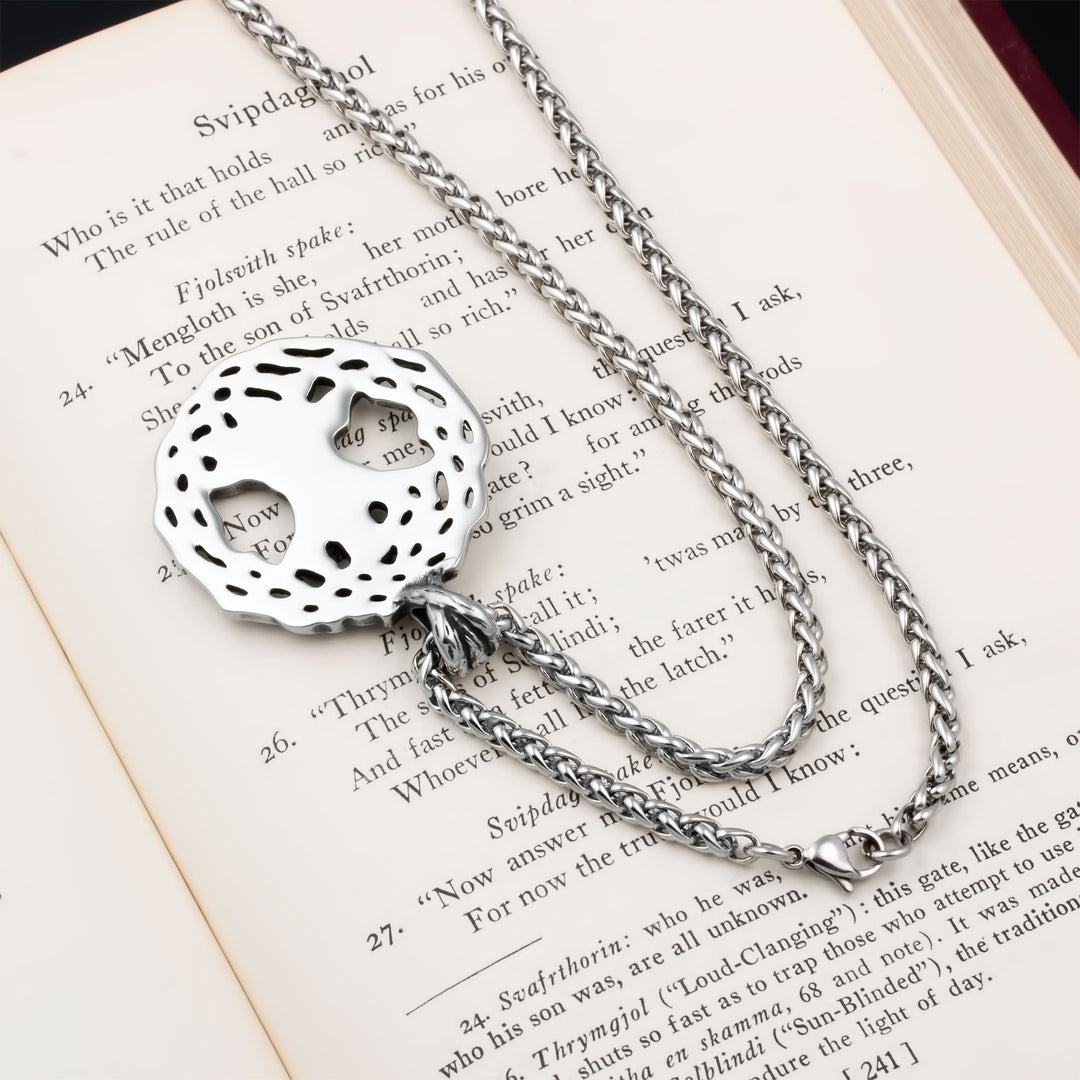 Yggdrasil World Ash Tree Pendant Necklace Stainless Steel Viking