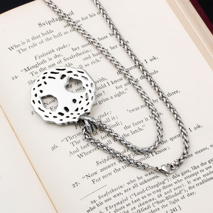 Yggdrasil World Ash Tree Pendant Necklace Stainless Steel Viking