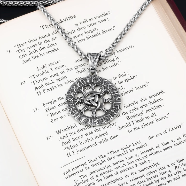 Helm of Awe Viking Pendant Necklace 316L Stainless Steel
