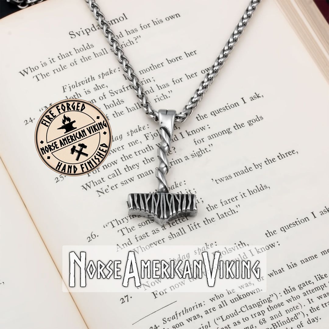 Viking Mjolnir Thor's Hammer Stainless Steel Pendant Necklace