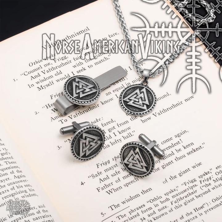 Viking Valknut Stainless Steel Pendant Necklace