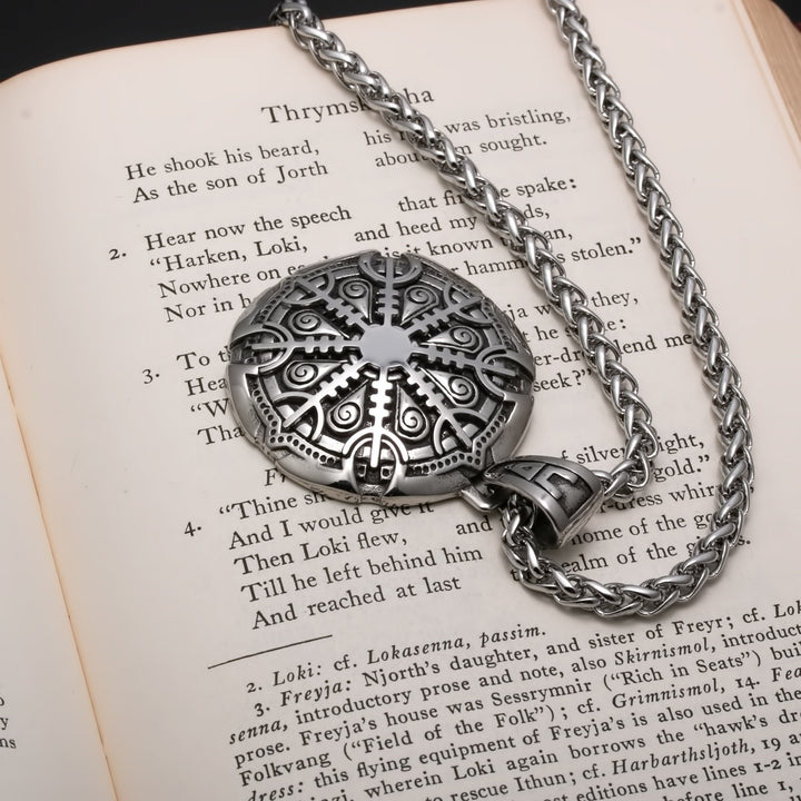 Viking Helm of Awe Stainless Steel Pendant Necklace