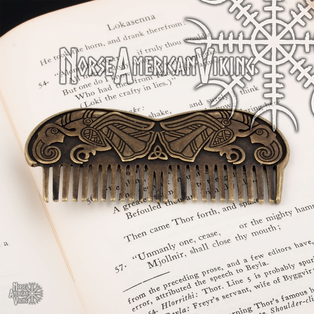 Viking Raven Hair Beard Comb