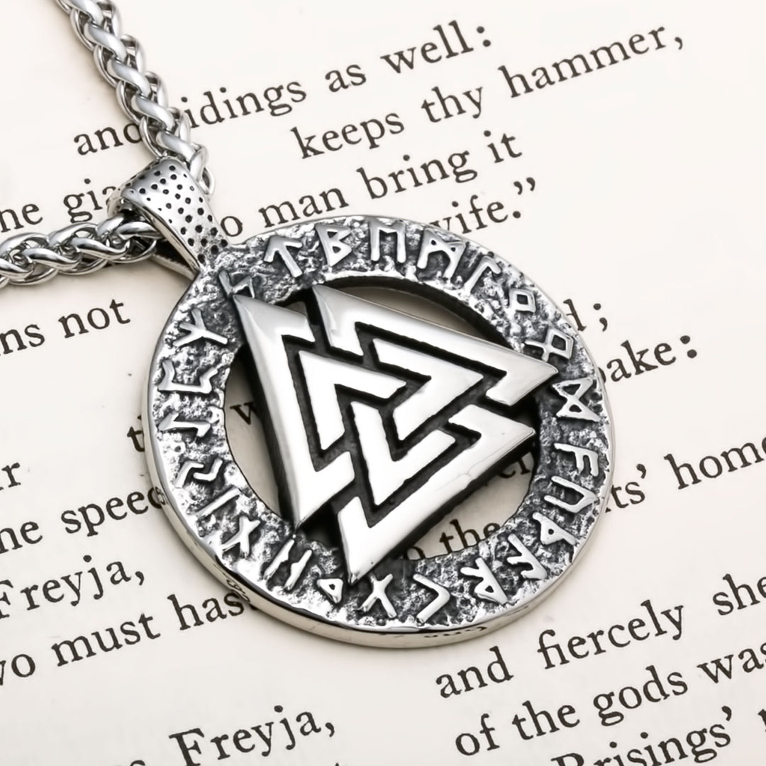 Valknut Viking Pendant Necklace 316L Stainless Steel
