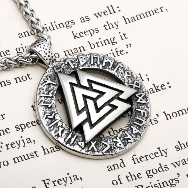 Valknut Viking Pendant Necklace 316L Stainless Steel