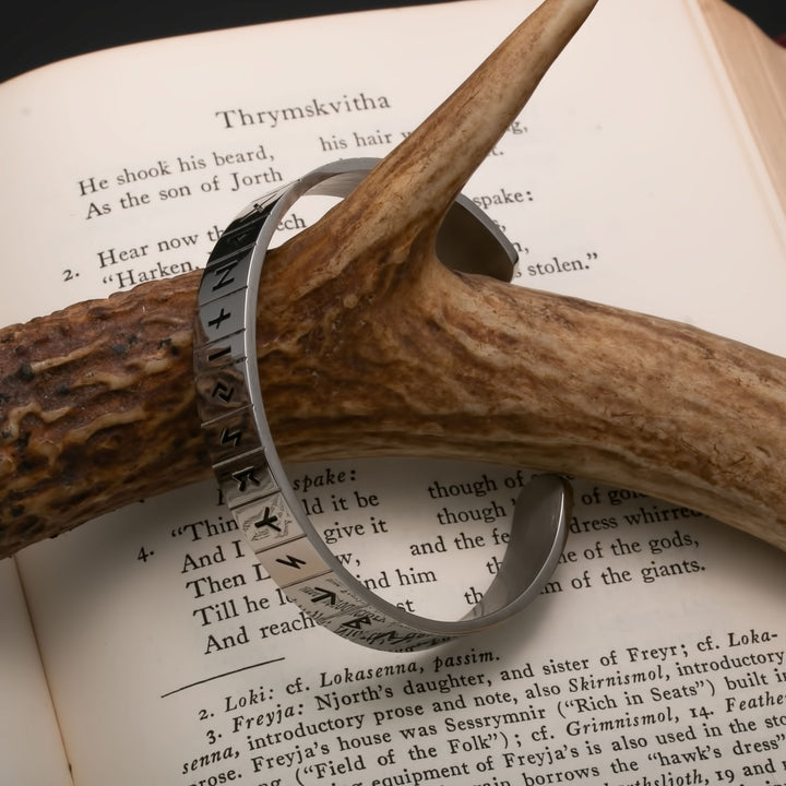 Viking Elder Futhark Rune Cuff Bracelet