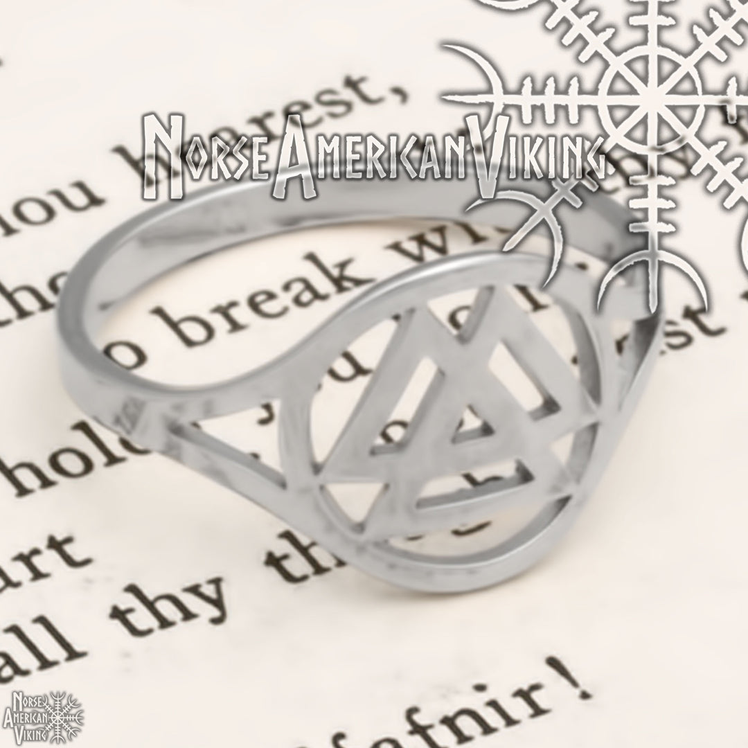 Viking Valknut Ring 316L Stainless Steel Size 7