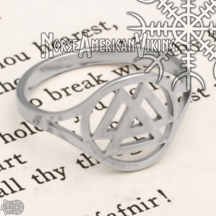 Viking Valknut Ring 316L Stainless Steel Size 7