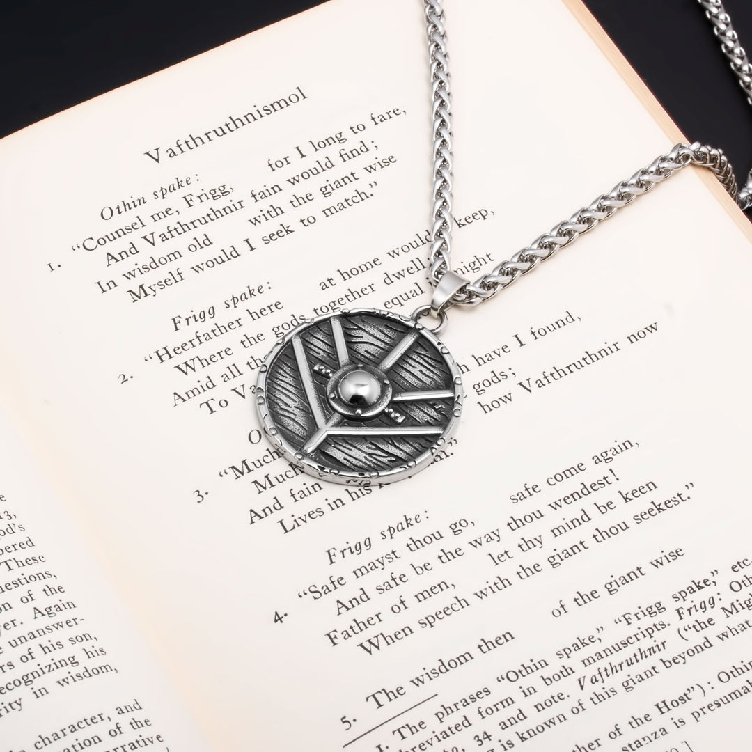 Shield Viking Pendant Necklace 316L Stainless Steel