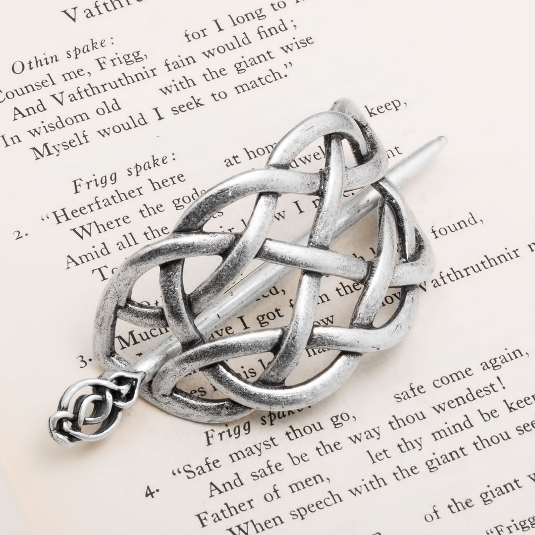 Viking Norse Celtic Infinity Knot Hair Pin Silver