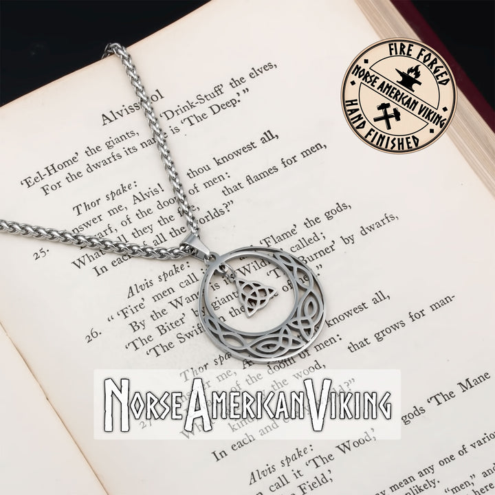 Viking Celtic Trinity Knot Stainless Steel Pendant Necklace