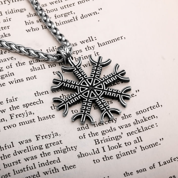 Helm of Awe Open Simple Viking Pendant Necklace 316L Stainless Steel