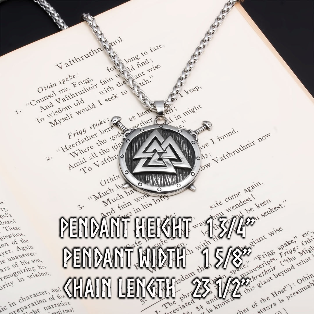 Valknut Viking Pendant Necklace 316L Stainless Steel