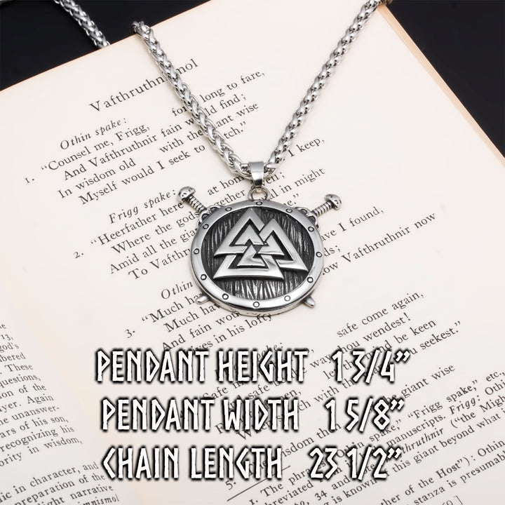 Valknut Viking Pendant Necklace 316L Stainless Steel