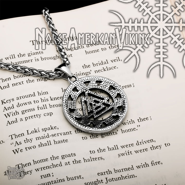 Viking Valknut Slain Warrior Knot Stainless Steel Pendant Necklace