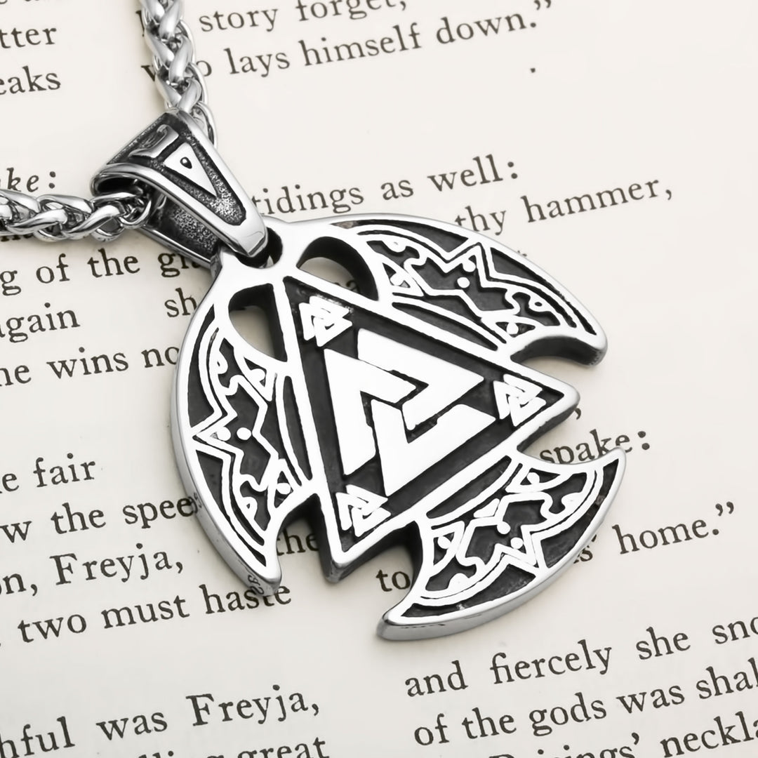 Valknut Viking Pendant Necklace 316L Stainless Steel