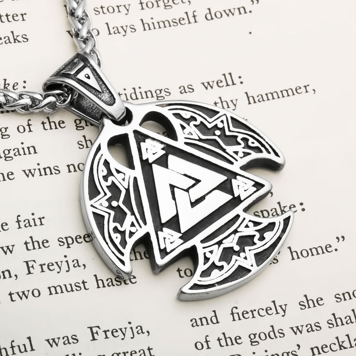 Valknut Viking Pendant Necklace 316L Stainless Steel