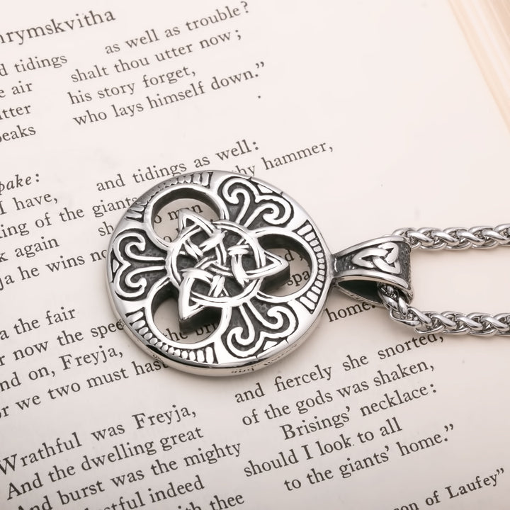 Celtic Trinity Knot Medallion Viking Pendant Necklace 316L Stainless Steel