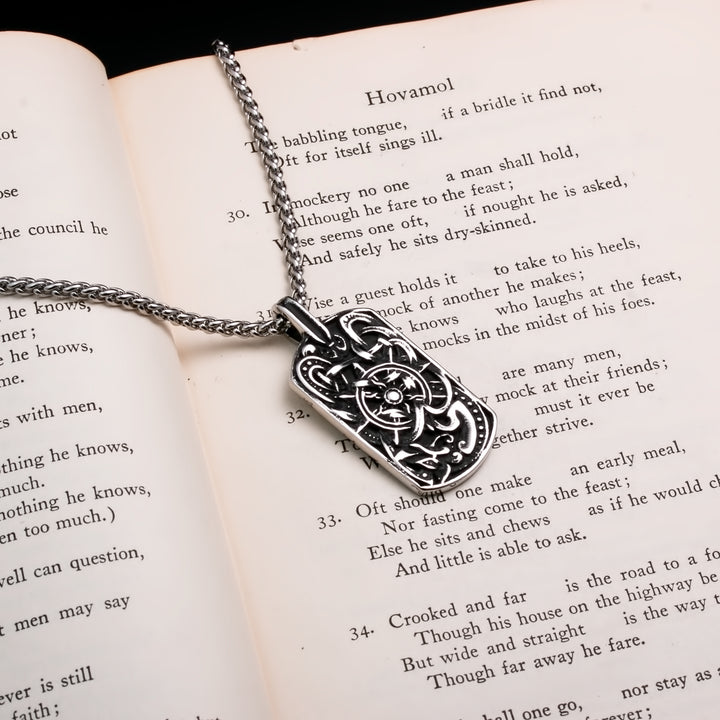 Helmet Viking Pendant Necklace 316L Stainless Steel
