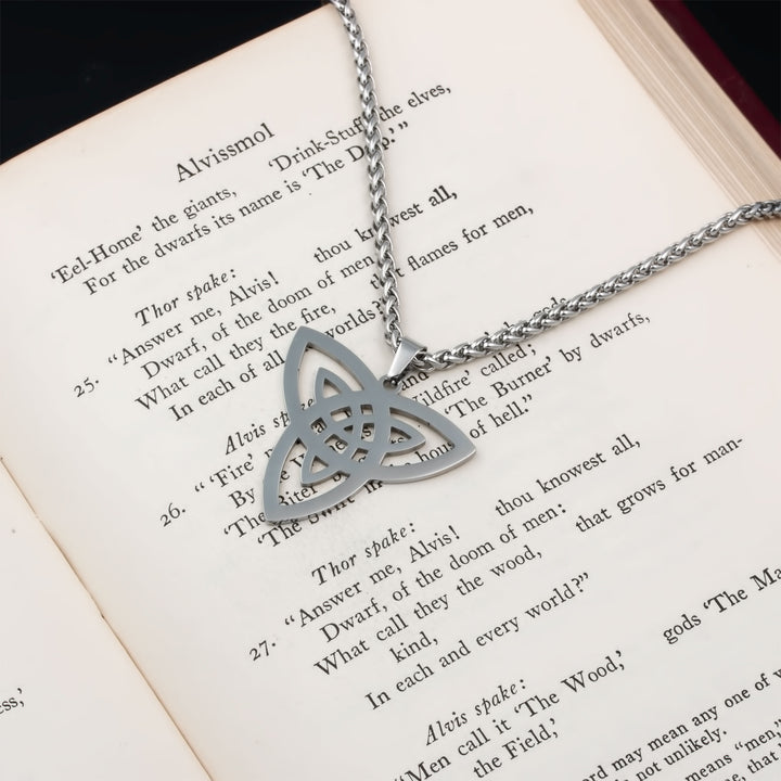 Celtic Trinity in Trinity Knot Pendant Necklace Stainless Steel Viking