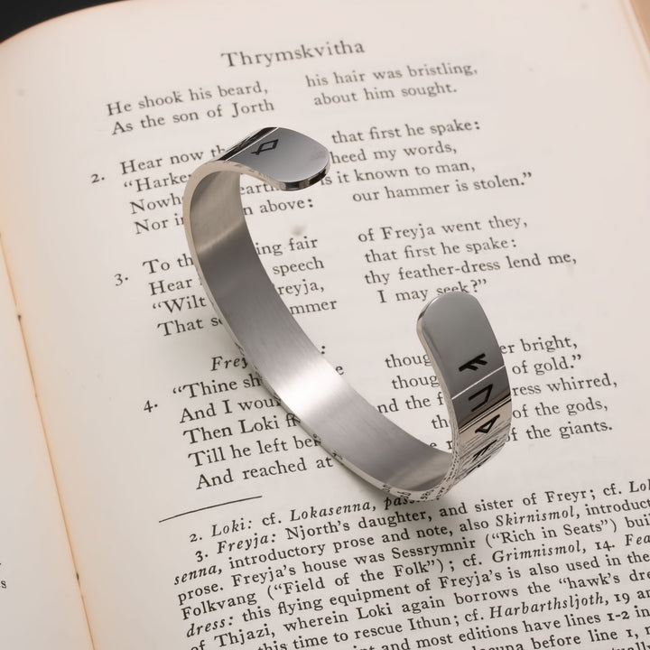 Viking Elder Futhark Rune Cuff Bracelet