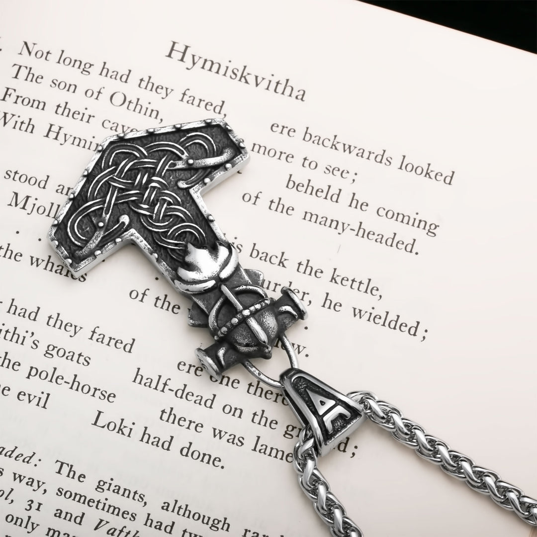 Mjolnir Viking Pendant Necklace 316L Stainless Steel
