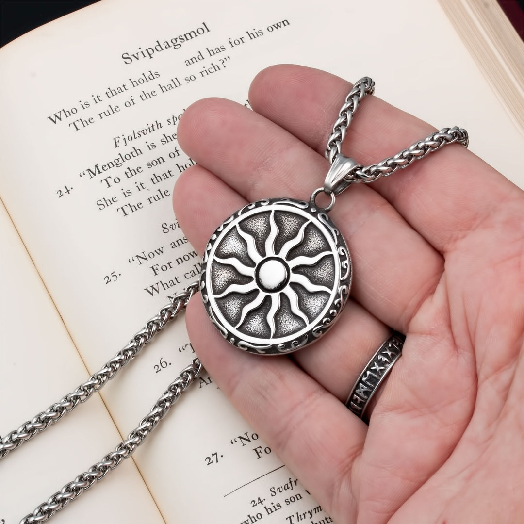 Elder Futhark Rune Viking Pendant Necklace 316L Stainless Steel