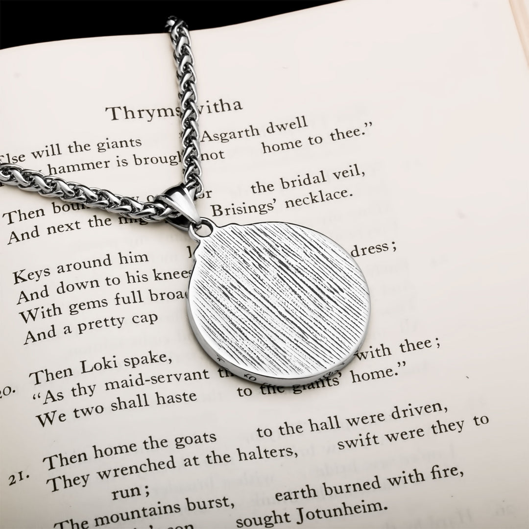Sun Rune Pendant Necklace Stainless Steel Viking