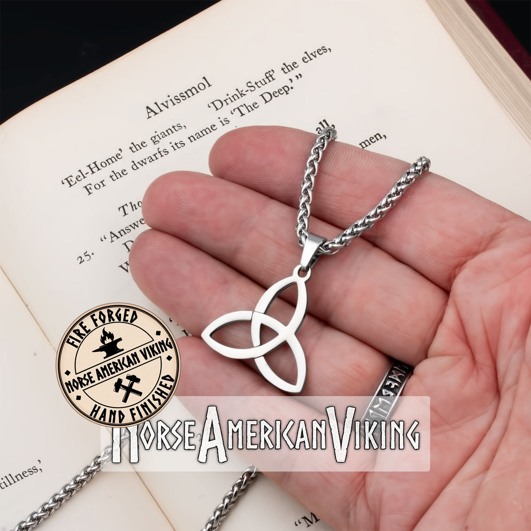 Viking Celtic Trinity Knot Stainless Steel Pendant Necklace