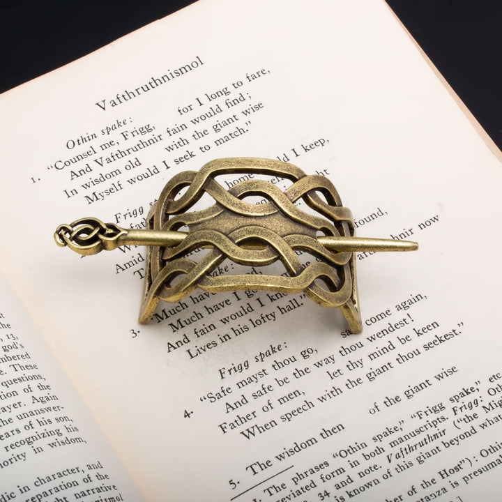 Viking Norse Celtic Twisted Knot Hair Pin Gold