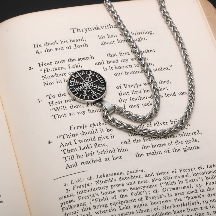 Viking Mini Vegvisir Stainless Steel Pendant Necklace