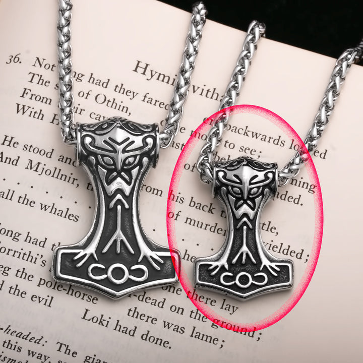 Viking Mjolnir Thor's Hammer Stainless Steel Pendant Necklace Small