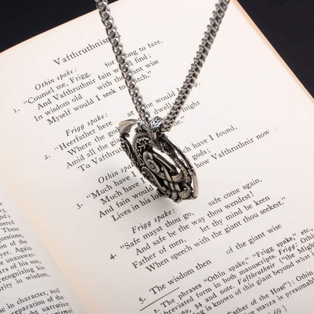 Viking Gungnir Raven Stainless Steel Pendant Necklace