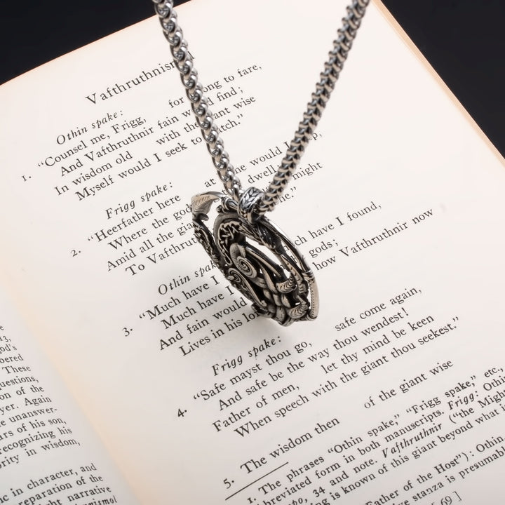 Viking Gungnir Raven Stainless Steel Pendant Necklace