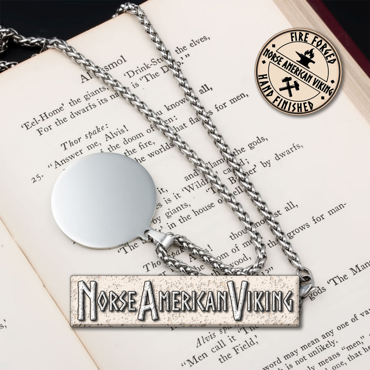 Viking Sleipnir Rune Stainless Steel Pendant Necklace