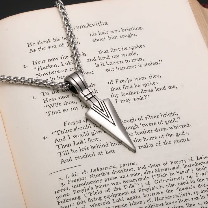 Viking Gungnir Stainless Steel Pendant Necklace