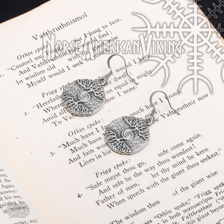 Yggdrasil Viking Dangle Earrings 316L Stainless Steel