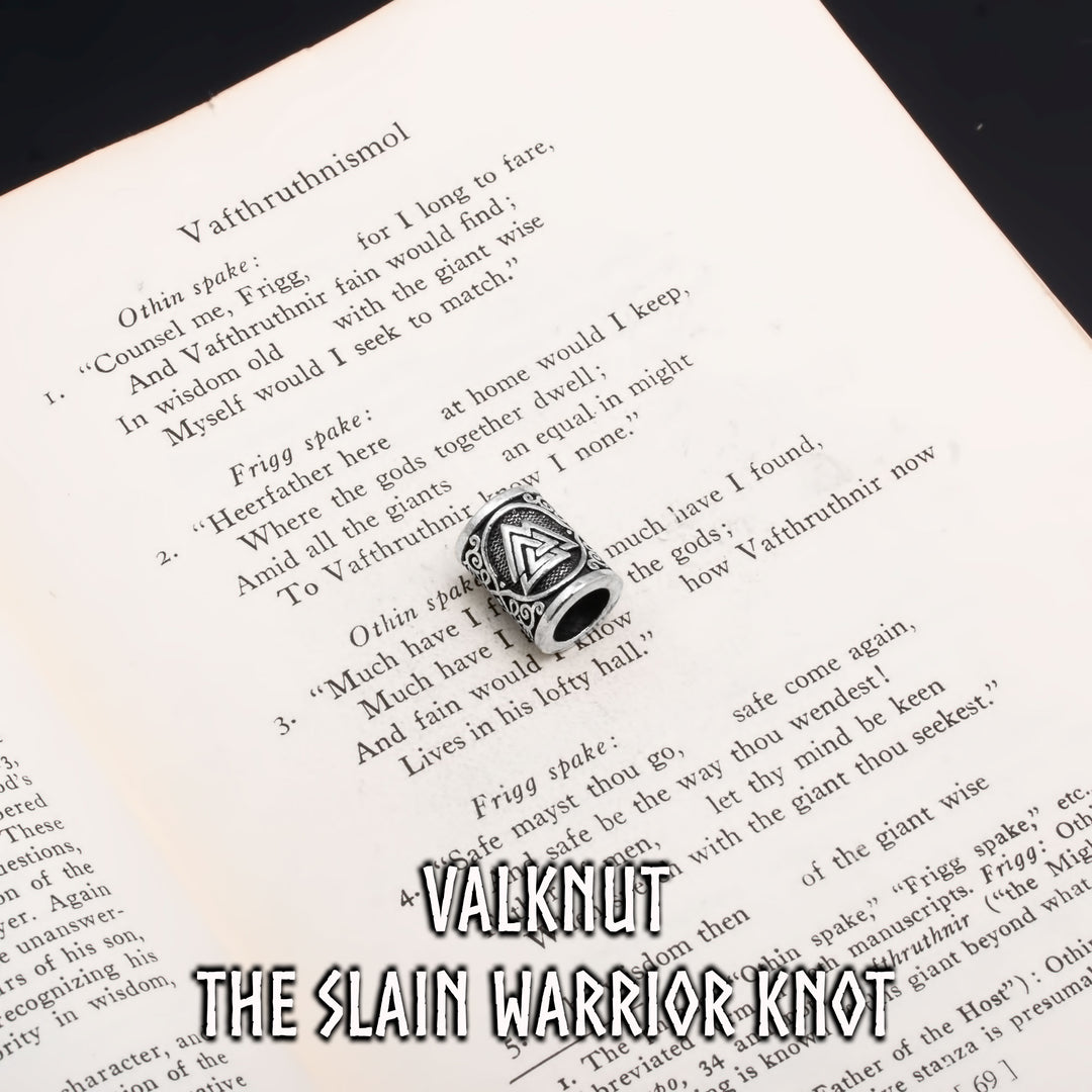 Valknut Viking Beard Bead 316L Stainless Steel