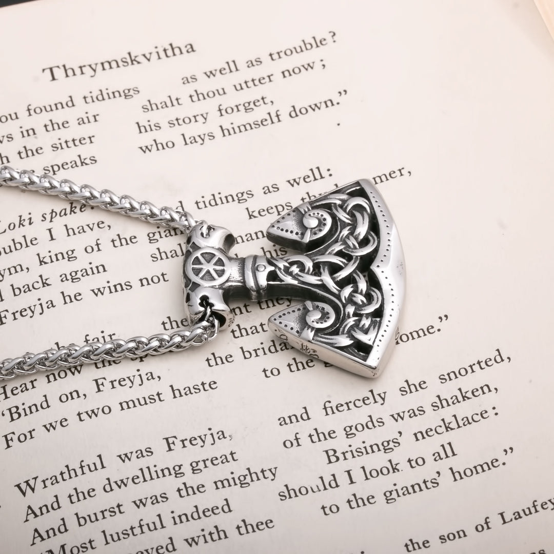 Axe Knot Plait Viking Pendant Necklace 316L Stainless Steel - view 4