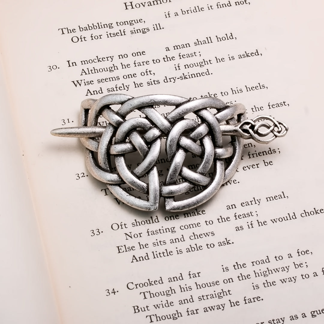 Viking Norse Knot Hair Pin Silver
