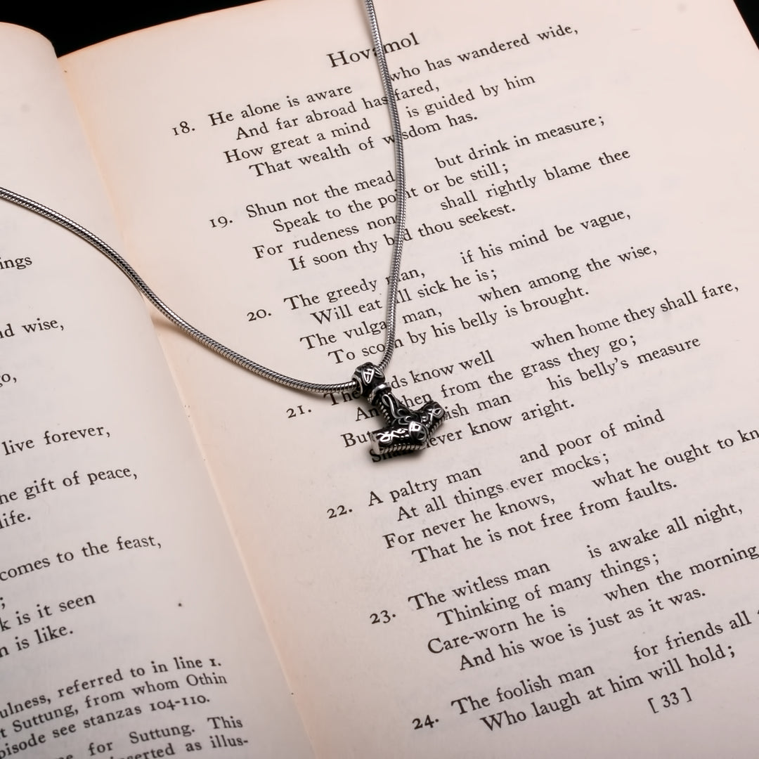 Viking Mjolnir Thor's Hammer Mini Stainless Steel Pendant Necklace 20 inches