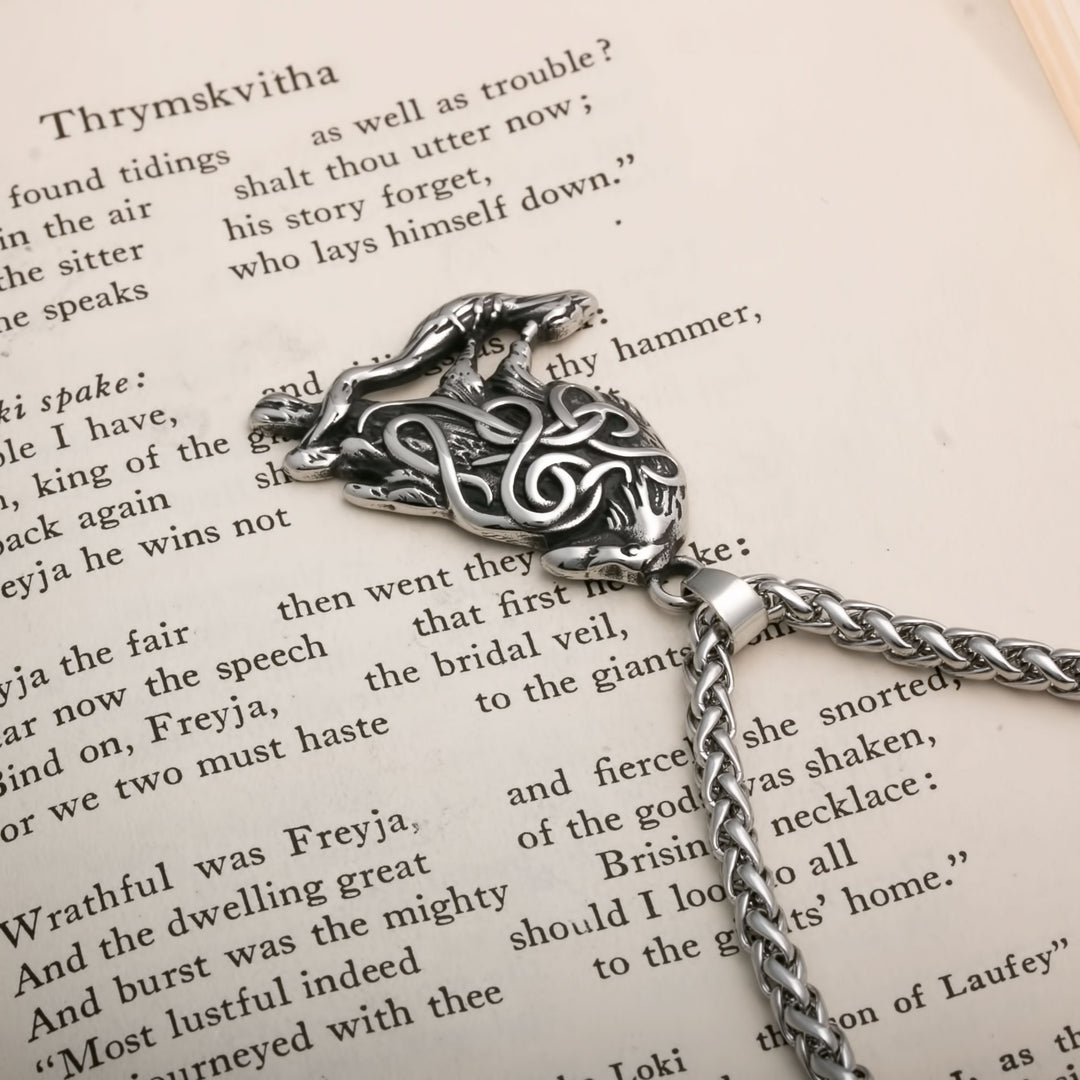 Raven Viking Pendant Necklace 316L Stainless Steel